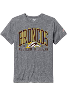 Western Michigan Broncos Grey All American Oversized Number One Short Sleeve T Shirt