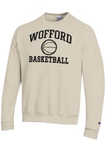 Champion Wofford Terriers Mens Oatmeal Basketball Powerblend Long Sleeve Crew Sweatshirt
