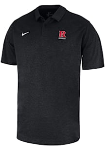 Nike Rutgers Scarlet Knights Mens Black Heather Short Sleeve Polo