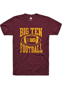 Big Ten Maroon Rally Football Arch Short Sleeve T Shirt