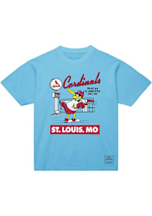 Mitchell and Ness St Louis Cardinals Light Blue Deli Mascot Short Sleeve T Shirt