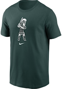 Nike Michigan State Spartans Green Sparty Playing Baseball Short Sleeve T Shirt