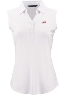 Cutter and Buck SMU Mustangs Womens White Vault Forge Eco Polo Shirt