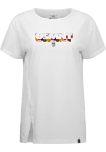 Levelwear USMNT Womens White Influx Pride 25 Short Sleeve T-Shirt