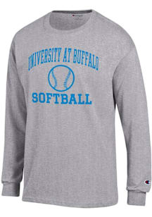 Champion Buffalo Bulls Grey Softball Jersey Long Sleeve T Shirt