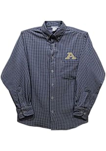 Vive La Fete Akron Zips Youth Navy Blue Gingham Long Sleeve Polo