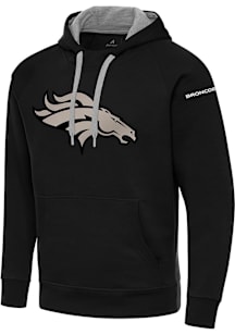 Antigua Denver Broncos Mens Black Victory Hood Long Sleeve Hoodie