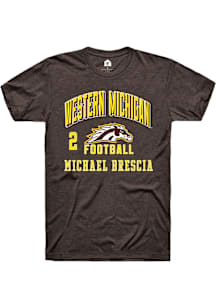Michael Brescia Western Michigan Broncos Brown Football NIL Arch Logo Short Sleeve Player T Shirt