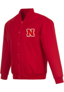 Mens Red Nebraska Cornhuskers Poly Twill Medium Weight Jacket