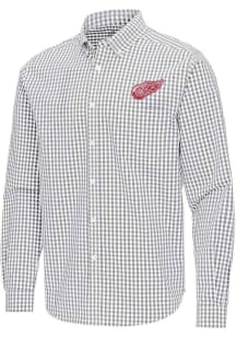 Antigua Detroit Red Wings Mens Ash Ellis Long Sleeve Dress Shirt