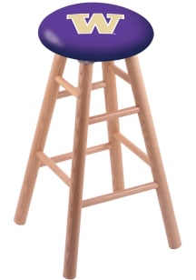 Brown Washington Huskies Round Cushion Oak Pub Stool