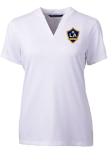 Cutter and Buck LA Galaxy Womens White Forge Short Sleeve T-Shirt