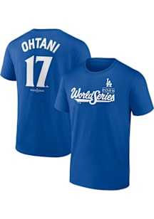 Shohei Ohtani Los Angeles Dodgers Blue 2025 World Series Participant Short Sleeve Player T Shirt