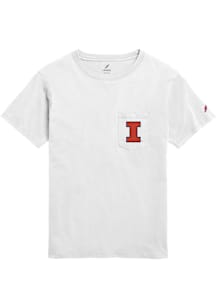 Illinois Fighting Illini White All American Pocket Double Hit Short Sleeve T Shirt