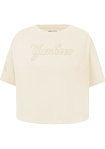 Pro Standard New York Yankees Toddler Girls White Neutral Short Sleeve T-Shirt