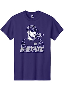 Collin Klein  K-State Wildcats Purple Summit Sportswear Caricature Short Sleeve Fashion T Shirt