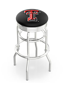 Texas Tech Red Raiders Double-Ring Swivel Chrome Pub Stool - Black