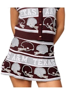 Queen of Sparkles Texas A&M Aggies Womens Maroon Rhinestone Helmet Stripe Skirt