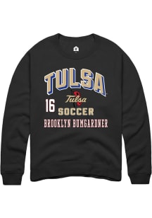 brooklyn bumgardner Rally Mens Black Tulsa Golden Hurricane NIL Arch Logo Player Crew