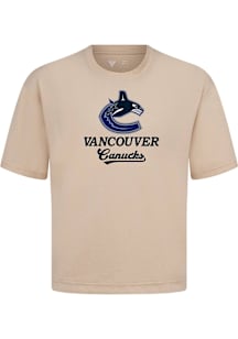 Levelwear Vancouver Canucks Tan Signature Knit Team Surge Short Sleeve Fashion T Shirt