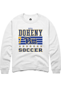 Sofia Doheny Rally Mens White Pitt Panthers NIL Striped Player Crew