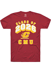 Summit Sportswear Central Michigan Chippewas Maroon Class of 2026 Short Sleeve T Shirt