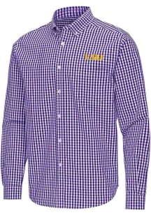 Antigua LSU Tigers Mens Purple Ellis Long Sleeve Dress Shirt