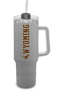 Wyoming Cowboys 40 oz Stainless Steel Tumbler - Grey