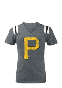 Pittsburgh Pirates Girls Grey Logo Short Sleeve Fashion T-Shirt