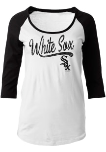 White Sox Womens White Athletic Long Sleeve Scoop Neck