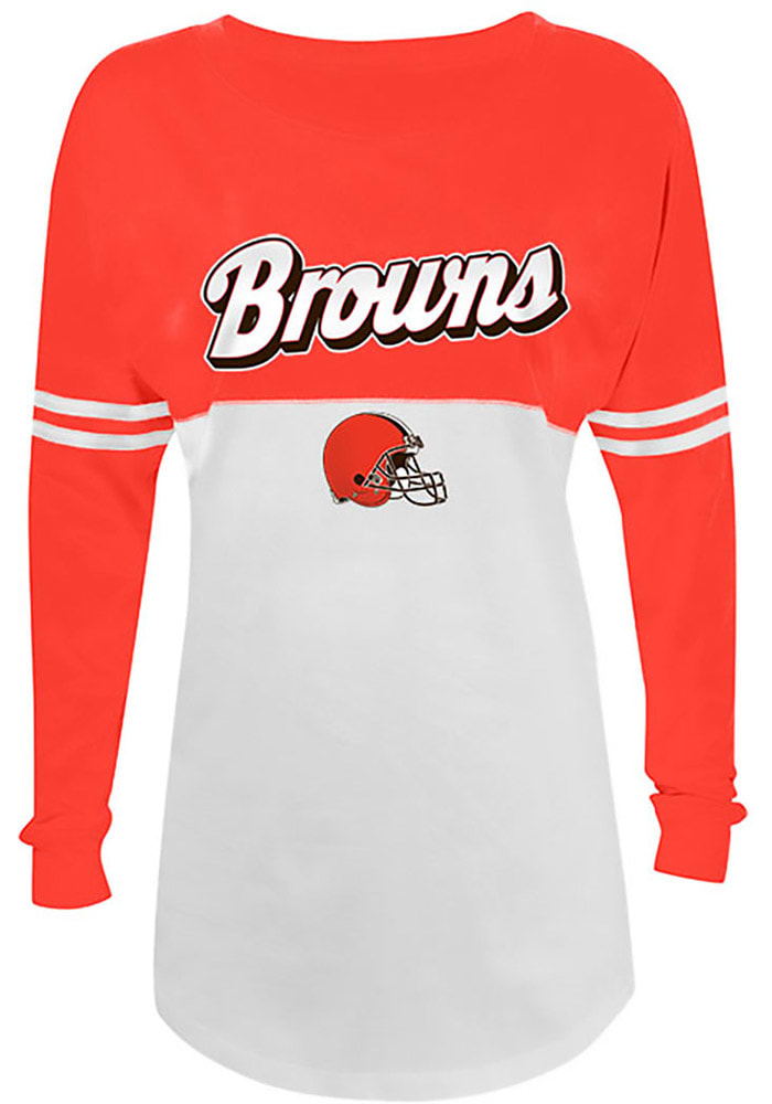 Cleveland Browns Womens White Athletic LS Tee