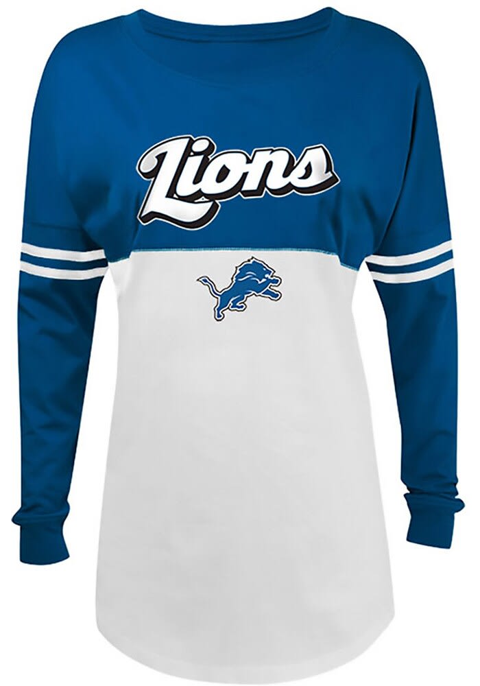 Detroit Lions Raz Fast Break Lace Up LS Tee - 192915835775