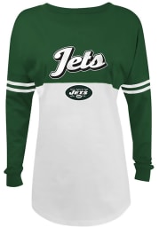 New York Jets Womens White Athletic LS Tee