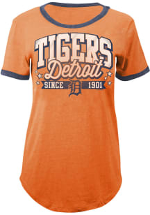 Detroit Tigers Womens Orange Tri-Blend Short Sleeve T-Shirt