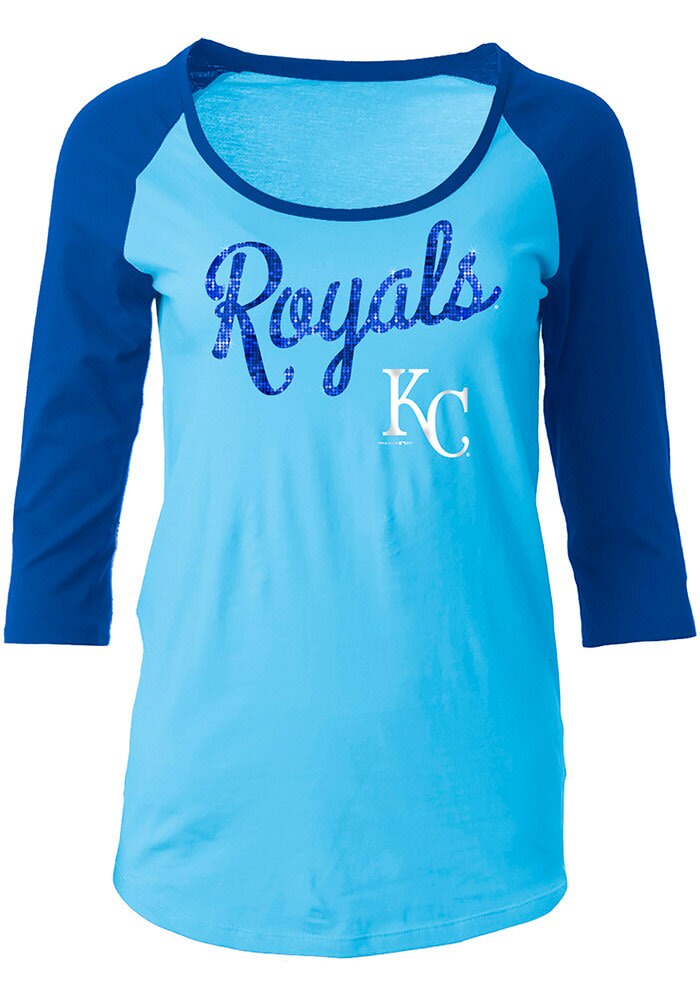 Kansas City Royals Womens Blue Novelty Space Dye Raglan LS Tee