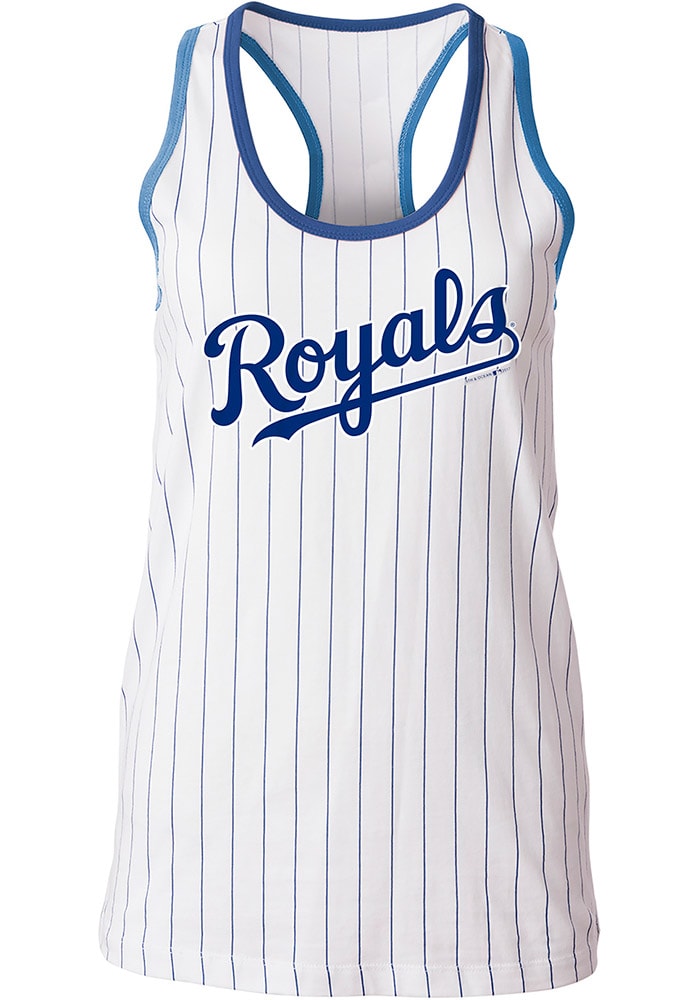 New Era Kansas City Royals Women's White Opening Night Pinstripe Tank Top, White, 95% Rayon / 5% SPANDEX, Size S, Rally House