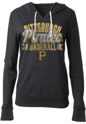 Pittsburgh Pirates Womens Black Tri-Blend Hooded Sweatshirt
