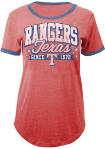 Texas Rangers Womens Red Tri-Blend Short Sleeve T-Shirt