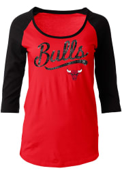 Chicago Womens Red Athletic Long Sleeve Scoop Neck