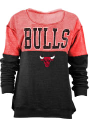 Chicago Bulls Womens Red Tri-Blend Crew Sweatshirt