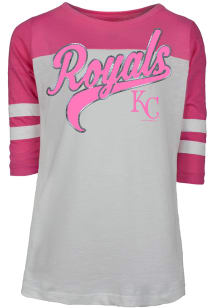 Kansas City Royals Girls Pink Sequin Script Long Sleeve T-shirt