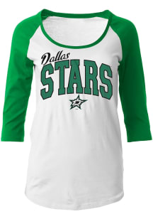 Dallas Stars Womens White Athletic Long Sleeve Scoop Neck