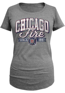 Chicago Fire Womens Grey Triblend Short Sleeve Scoop
