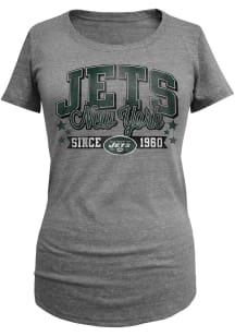 New York Jets Womens Grey Triblend Short Sleeve Scoop