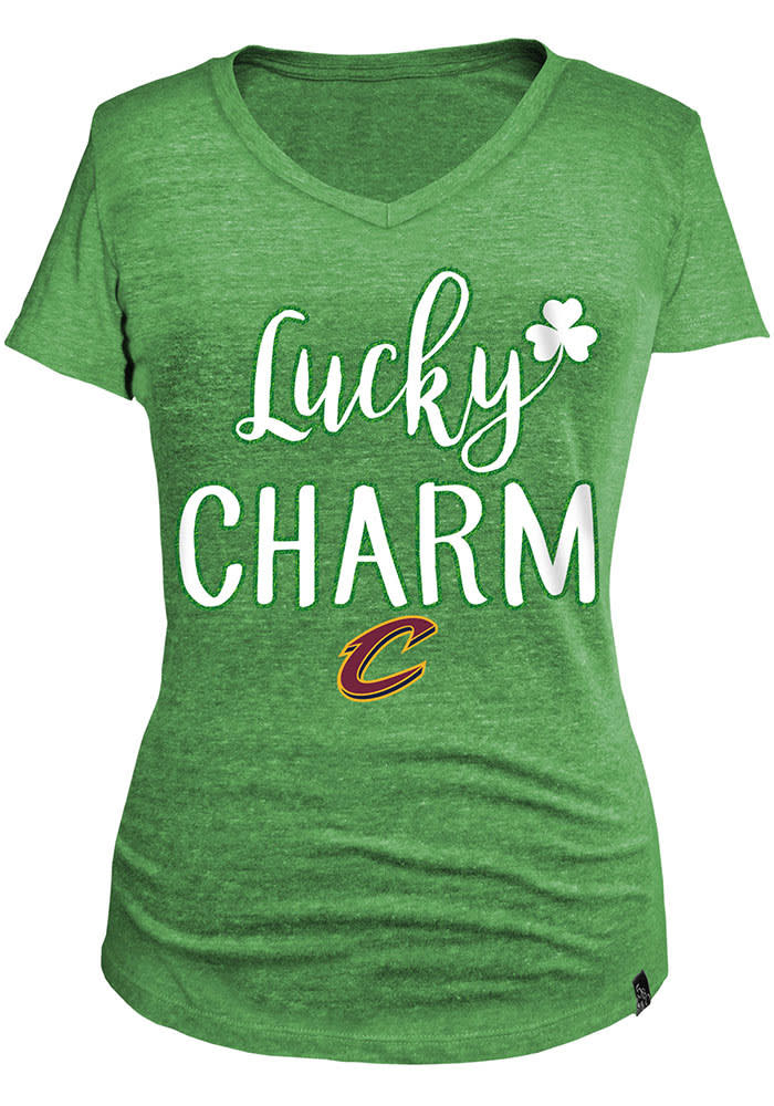 Cleveland Cavaliers Womens Green Lucky Charm V-Neck