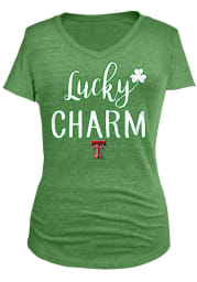 Texas Tech Red Raiders Womens Green Lucky Charm V-Neck