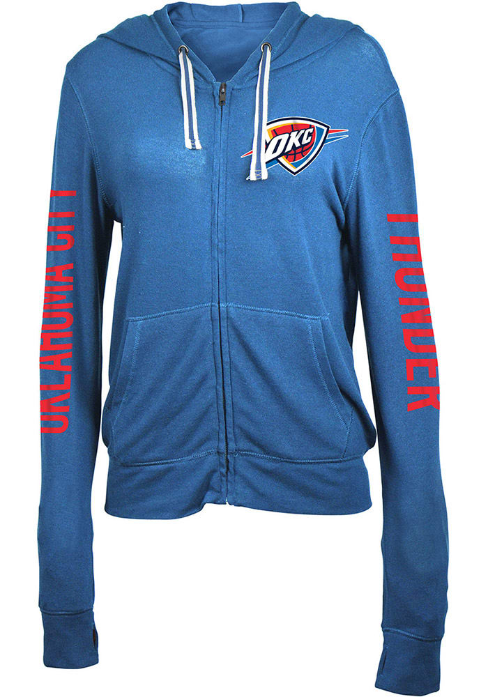 Oklahoma City Thunder Womens Blue Novelty Long Sleeve Full Zip Jacket