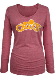 Cleveland Cavaliers Womens Red Hardwood Classic Long Sleeve Women's Scoop