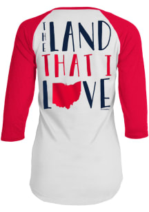 Cleveland Indians Womens White Land That I Love Long Sleeve Scoop Neck
