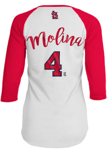 Yadier Molina St Louis Cardinals Womens White Baby Jersey Long Sleeve Player T Shirt